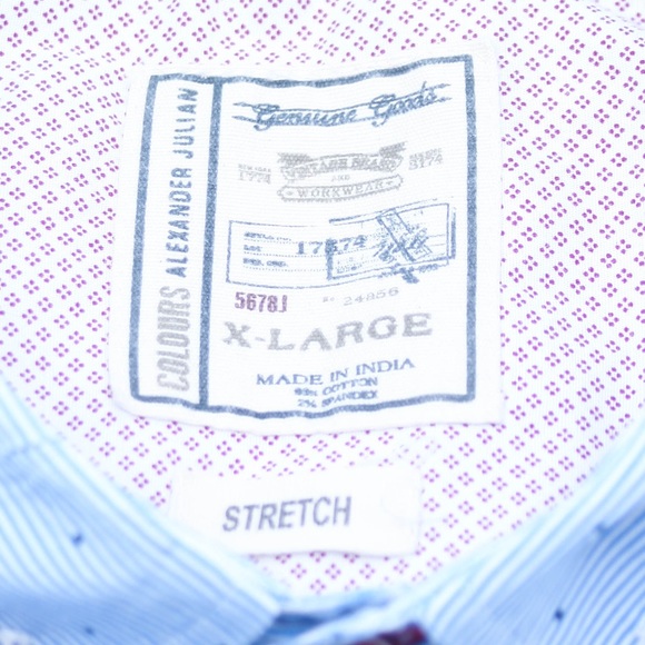 Alexander Julian Men's Colours Blue White Striped Shirt Button Up Size XL - Picture 5 of 5